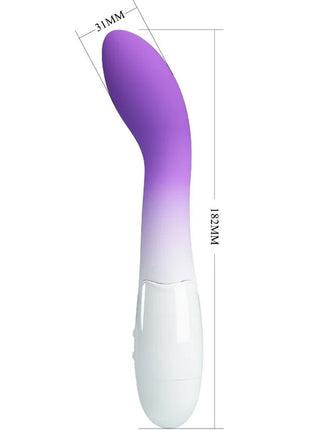 Pretty Love bishop g-spot vibrator mit 30 vibrationen, lila weißem silikon und gebogenem kopf