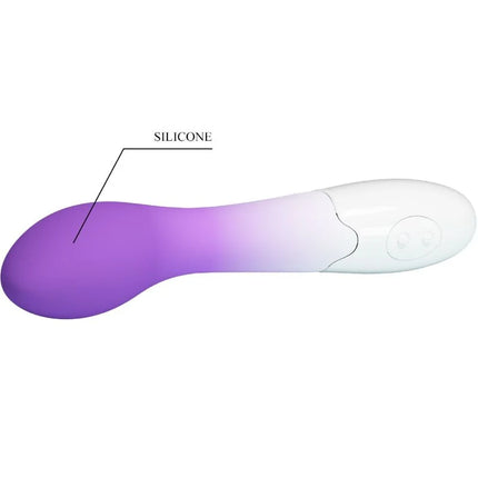 Pretty love bishop g-spot vibrator lila mit glattem silikon und 30 vibrationsmodi in lila weißem verlauf