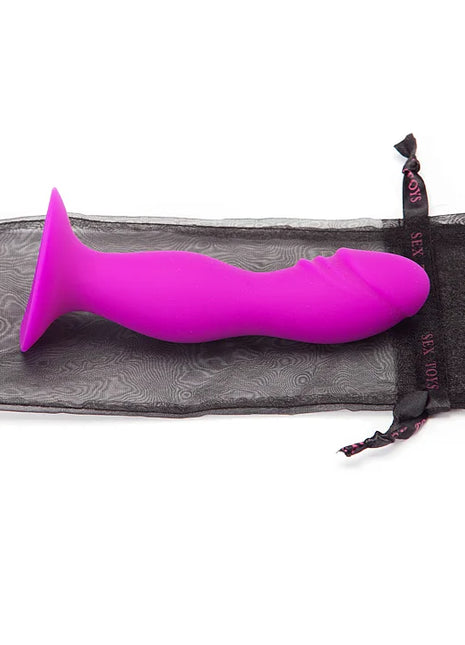 Vibranter pinker silikon analplug mit breitem sockel in schwarzem netzaufbewahrungsbeutel von pretty love booty passion realistischer stecker