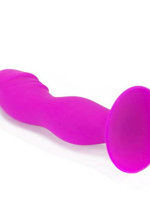 Vibrant pink silikon saugfuß toy mit glatter konturierter form von pretty love booty passion realistischer stecker