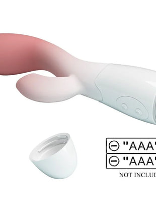Pinkweißer silikon rabbit vibrator mit glänzendem finish und 30 vibrationsmodi für g-punkt und klitoris stimulation