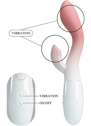 Pink und weiße silikon vibratorspielzeug mit fernbedienung pretty love brighty g-spot vibrator und klitoris-stimulator