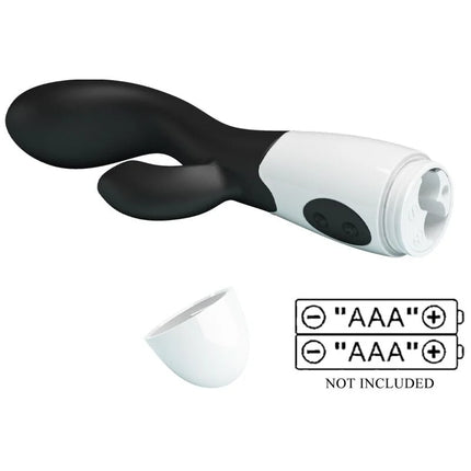 Schwarzer und weißer silikon rabbit vibrator mit ergonomischem design von pretty love brighty g-spot vibrator