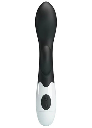 Schwarzer und weißer silikongriff vibrator brighty g-spot von pretty love mit zwei bedientasten am griffende