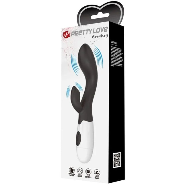 Schwarzer und weißer silikon vibratoren mit gebogener rabbit-design für g-punkt stimulation von Pretty Love