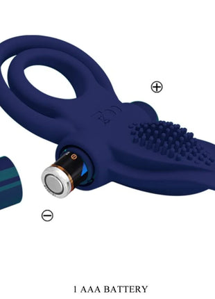 PRETTY LOVE - BRONSON DOPPELRING MIT VIBRATION BLAU - Penisring mit Vibration