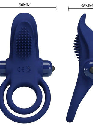 PRETTY LOVE - BRONSON DOPPELRING MIT VIBRATION BLAU - Penisring mit Vibration