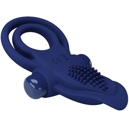PRETTY LOVE - BRONSON DOPPELRING MIT VIBRATION BLAU - Penisring mit Vibration