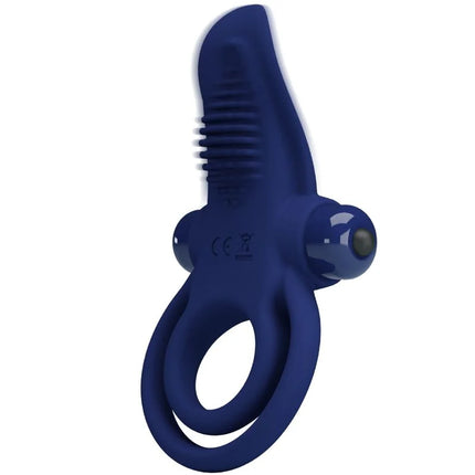 PRETTY LOVE - BRONSON DOPPELRING MIT VIBRATION BLAU - Penisring mit Vibration