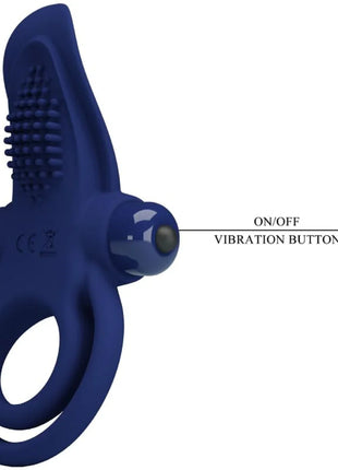 PRETTY LOVE - BRONSON DOPPELRING MIT VIBRATION BLAU - Penisring mit Vibration