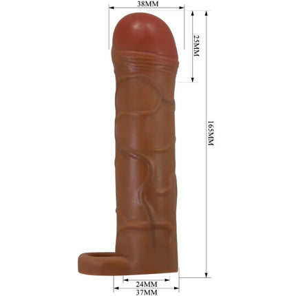 PRETTY LOVE - BUNION PENIS SLEEVE MIT 2,5 CM VERLÄNGERUNG MULATTE - Penishülle mit Verlängerung