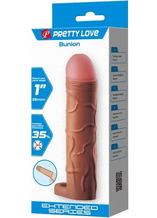 PRETTY LOVE - BUNION PENIS SLEEVE MIT 2,5 CM VERLÄNGERUNG MULATTE - Penishülle mit Verlängerung
