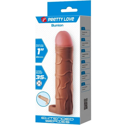 PRETTY LOVE - BUNION PENIS SLEEVE MIT 2,5 CM VERLÄNGERUNG MULATTE - Penishülle mit Verlängerung