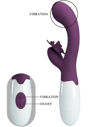 PRETTY LOVE - BUTTERFLY KISS RABBIT VIBRATOR & G-SPOT STIMULATOR LILA