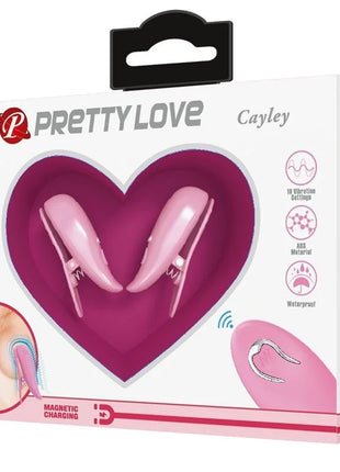 PRETTY LOVE - CAILEY NIPPELKLEMMEN 10 VIBRATIONEN FERNBEDIENUNG ROSA