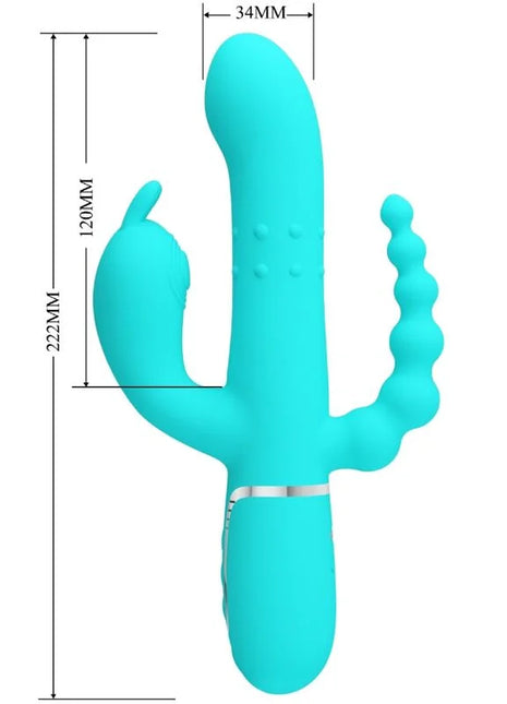 PRETTY LOVE - CAMMY 4 IN 1 MULTIFUNKTIONS-DREIFACHER RABBIT-VIBRATOR - BLAU - Rabbit-Vibrator