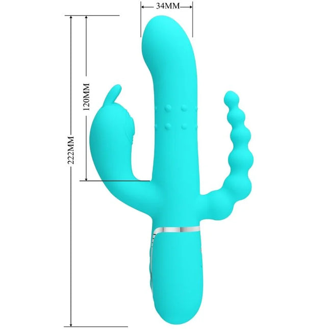 PRETTY LOVE - CAMMY 4 IN 1 MULTIFUNKTIONS-DREIFACHER RABBIT-VIBRATOR - BLAU - Rabbit-Vibrator