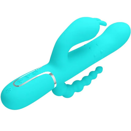 PRETTY LOVE - CAMMY 4 IN 1 MULTIFUNKTIONS-DREIFACHER RABBIT-VIBRATOR - BLAU - Rabbit-Vibrator
