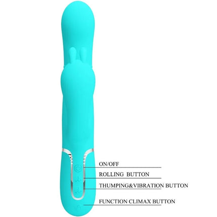 PRETTY LOVE - CAMMY 4 IN 1 MULTIFUNKTIONS-DREIFACHER RABBIT-VIBRATOR - BLAU - Rabbit-Vibrator