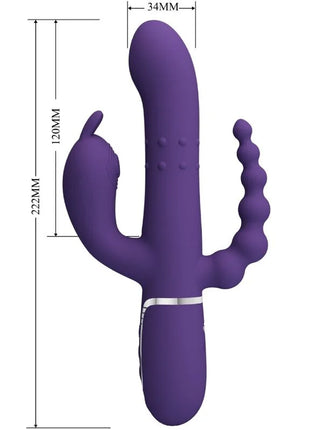 Lila silikon vibrator von pretty love cammy mit dreifacher vibration und kakteenförmigem design