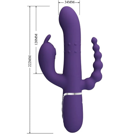 Lila silikon vibrator von pretty love cammy mit dreifacher vibration und kakteenförmigem design