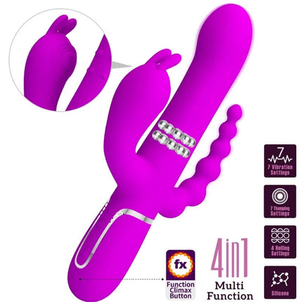 PRETTY LOVE - CAMMY TRIPLE VIBRATOR MULTIFUNKTION 4 IN 1 ROSA - Vibrierende Rotatoren