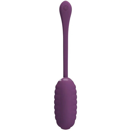 Pretty love casper lila wiederaufladbares vibrierendes ei aus lila silikon mit gerilltem griff und glattem schaft