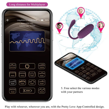 Purple silikon wiederaufladbares vibrierendes ei mit ergonomischem design von Pretty Love Casper Lila