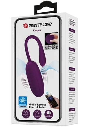 Pretty love casper lila wiederaufladbares vibrierendes ei aus lila silikon mit ergonomischem griff