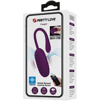 Pretty love casper lila wiederaufladbares vibrierendes ei aus lila silikon mit ergonomischem griff