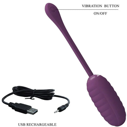 Pretty Love Casper Lila wiederaufladbares vibrierendes ei aus lila silikon mit usb-ladekabel und vibrationsknopf