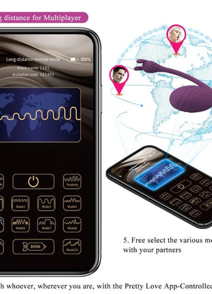PRETTY LOVE - CATALINA VIBRATOR APP FERNBEDIENUNG LILA - Vibrierendes Ei