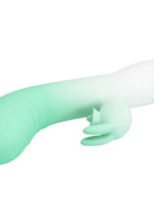 Pretty love cerberus rabbit vibrator in mintgrün und weiß aus silikon mit ergonomischem, gebogenem design und 30 vibrationen