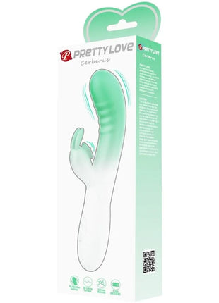 Ein mintgrüner silikon vibrator pretty love cerberus rabbit mit 3 vibrationen und ergonomischem griff