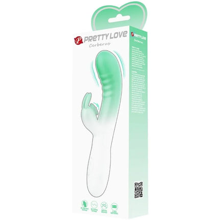 Ein mintgrüner silikon vibrator pretty love cerberus rabbit mit 3 vibrationen und ergonomischem griff