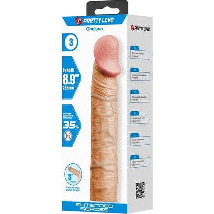 PRETTY LOVE - CHELSEA PENISHÜLLE MIT 7,6 CM VERLÄNGERUNG FLEISCH - Penishülle mit Verlängerung