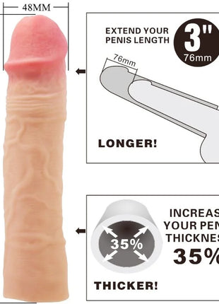 PRETTY LOVE - CHELSEA PENISHÜLLE MIT 7,6 CM VERLÄNGERUNG FLEISCH - Penishülle mit Verlängerung