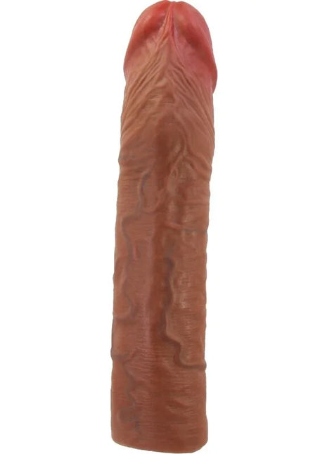 Realistische rötlich-braune silikon-phalldildo mit strukturierter oberfläche und 7,6 cm verlängerung von pretty love