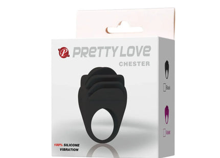 PRETTY LOVE - CHESTER SCHWARZER VIBRATORRING - Penisring mit Vibration