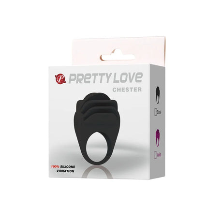 PRETTY LOVE - CHESTER SCHWARZER VIBRATORRING - Penisring mit Vibration
