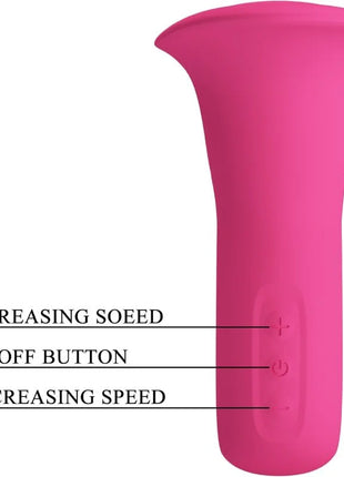 PRETTY LOVE - CLYDE ORALVIBRATOR VIBRIERENDE ZUNGE 12 VIBRATIONEN ROSA