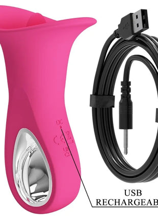 PRETTY LOVE - CLYDE ORALVIBRATOR VIBRIERENDE ZUNGE 12 VIBRATIONEN ROSA