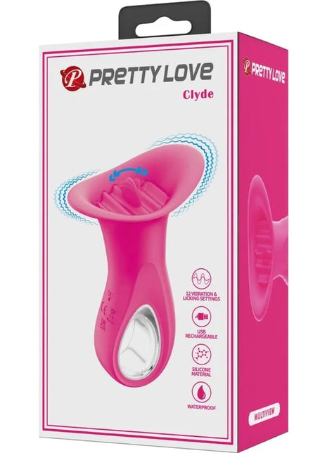 PRETTY LOVE - CLYDE ORALVIBRATOR VIBRIERENDE ZUNGE 12 VIBRATIONEN ROSA