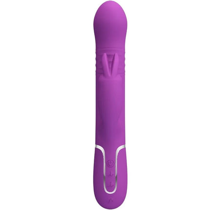 Pretty love coale 4 in 1 multifunktions-rabbit-vibrator in lila aus silikon mit silberner akzentleiste und bedientasten