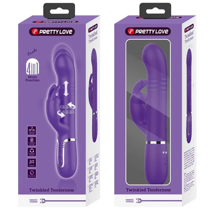 Lila pretty love coale rabbit vibrator 4 in 1 multifunktionaler vibrierender rabbit design mit magnetischer ladestation