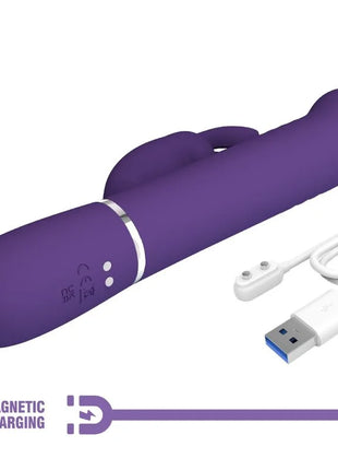 Lila silikon rabbit vibrator pretty love coale mit magnetischem ladekabel und usb anschluss