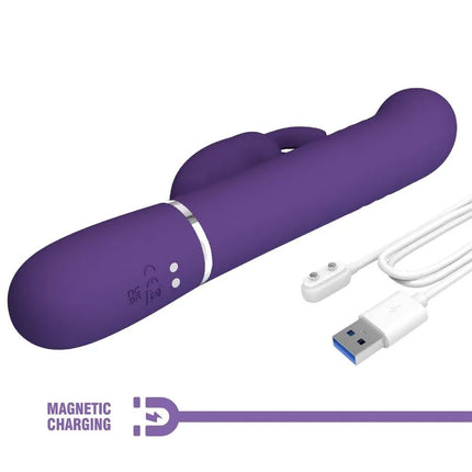 Lila silikon rabbit vibrator pretty love coale mit magnetischem ladekabel und usb anschluss