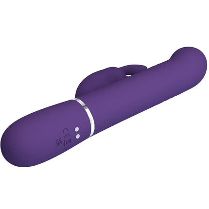 Pretty love coale rabbit vibrator 4 in 1 lila silikon vibrierender rabbit mit silbernem akzent und kontrollelementen