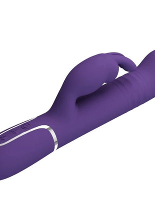 Lila silikon rabbit vibrator mit silbernem akzentband und bedientasten von pretty love coale rabbit vibrator 4 in 1