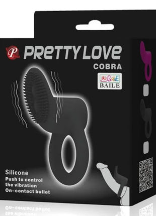 PRETTY LOVE - COBRA VIBRATORRING SCHWARZ - Penisring mit Vibration